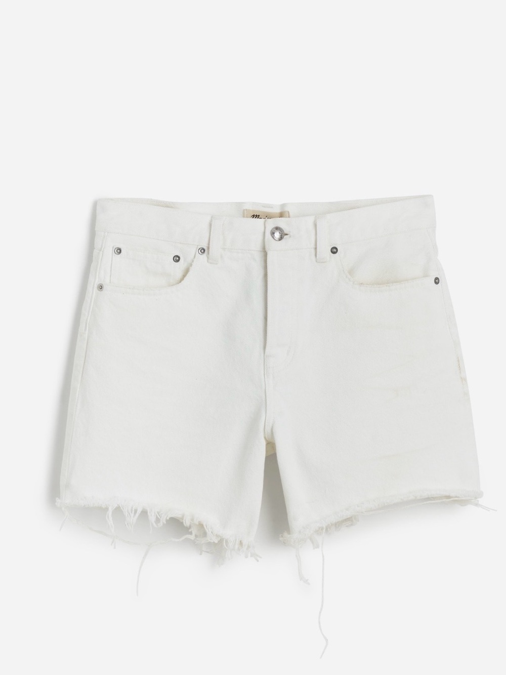 Madewell The Brynn Long Short Size 33 White Denim NWT